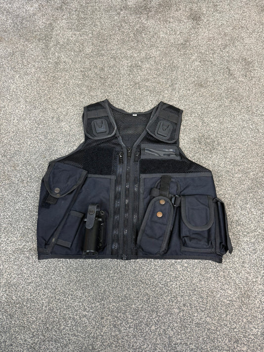 Ex Police Black Arktis Tactical Vest Utility Equipment Vest Security Patrol Airsoft - X SMALL