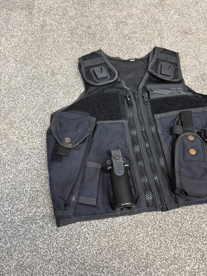 Ex Police Black Arktis Tactical Vest Utility Equipment Vest Security Patrol Airsoft - X SMALL