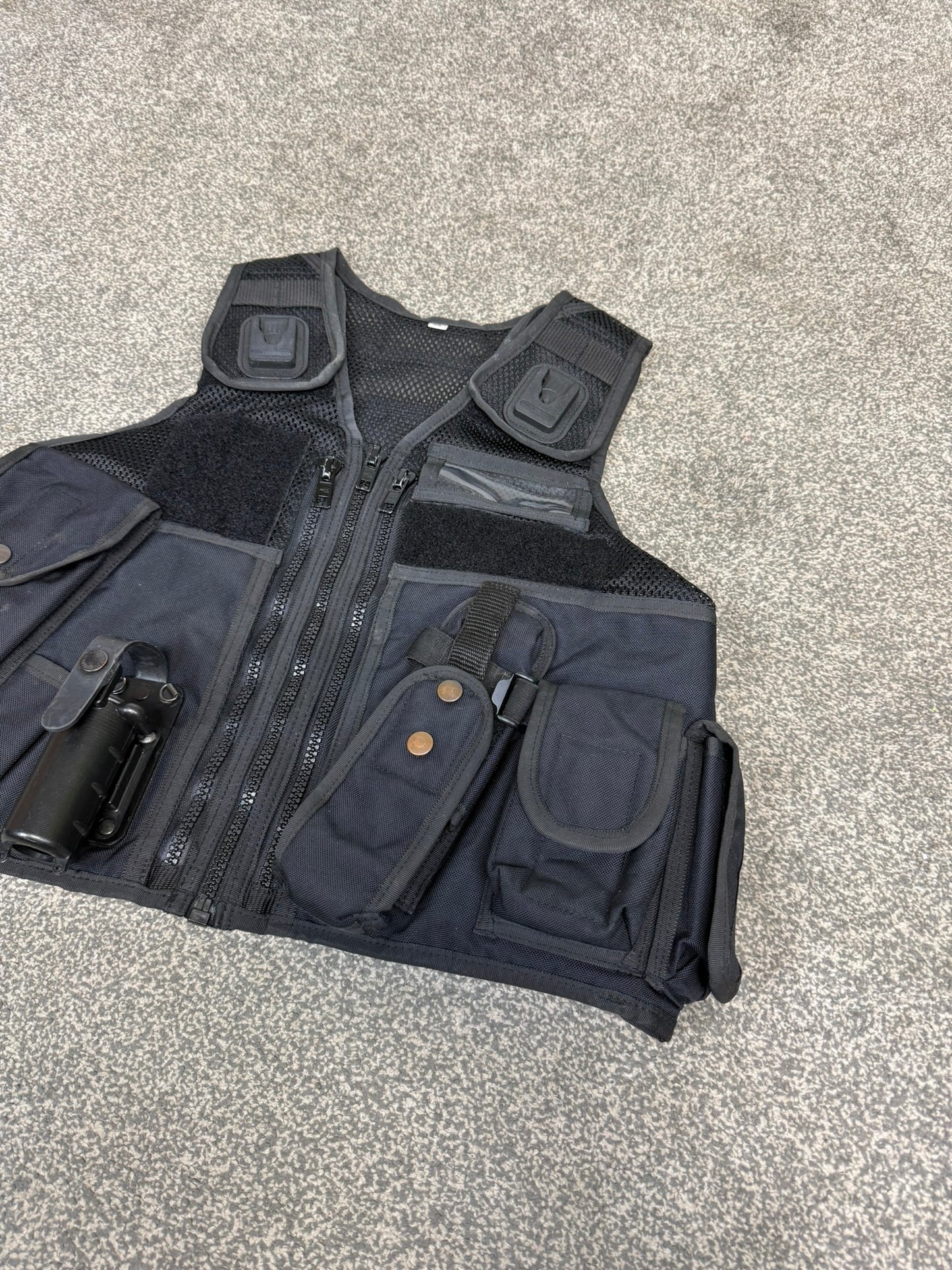 Ex Police Black Arktis Tactical Vest Utility Equipment Vest Security Patrol Airsoft - X SMALL