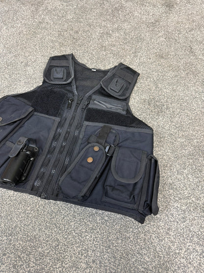 Ex Police Black Arktis Tactical Vest Utility Equipment Vest Security Patrol Airsoft - X SMALL