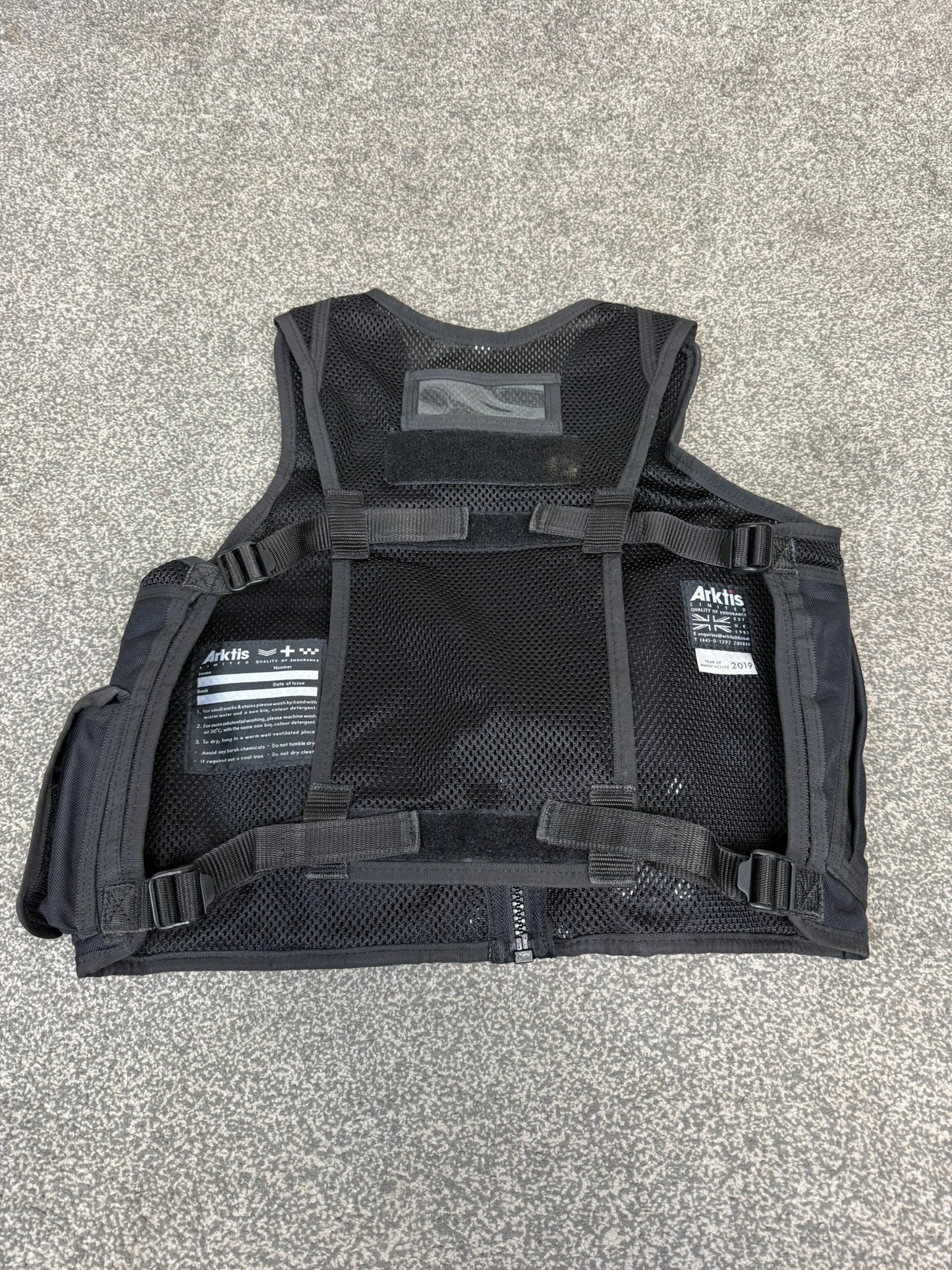 Ex Police Black Arktis Tactical Vest Utility Equipment Vest Security Patrol Airsoft - X SMALL