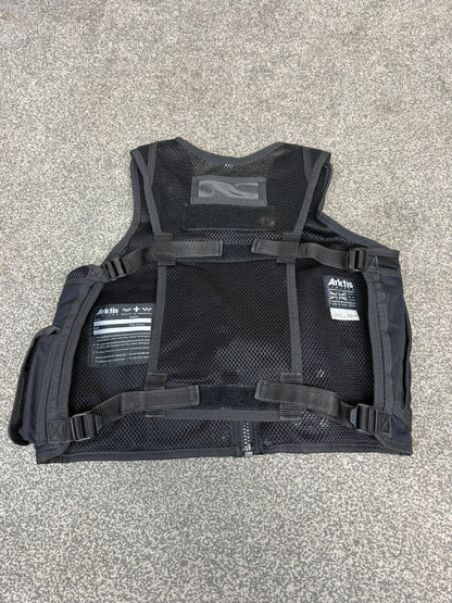 Ex Police Black Arktis Tactical Vest Utility Equipment Vest Security Patrol Airsoft - X SMALL