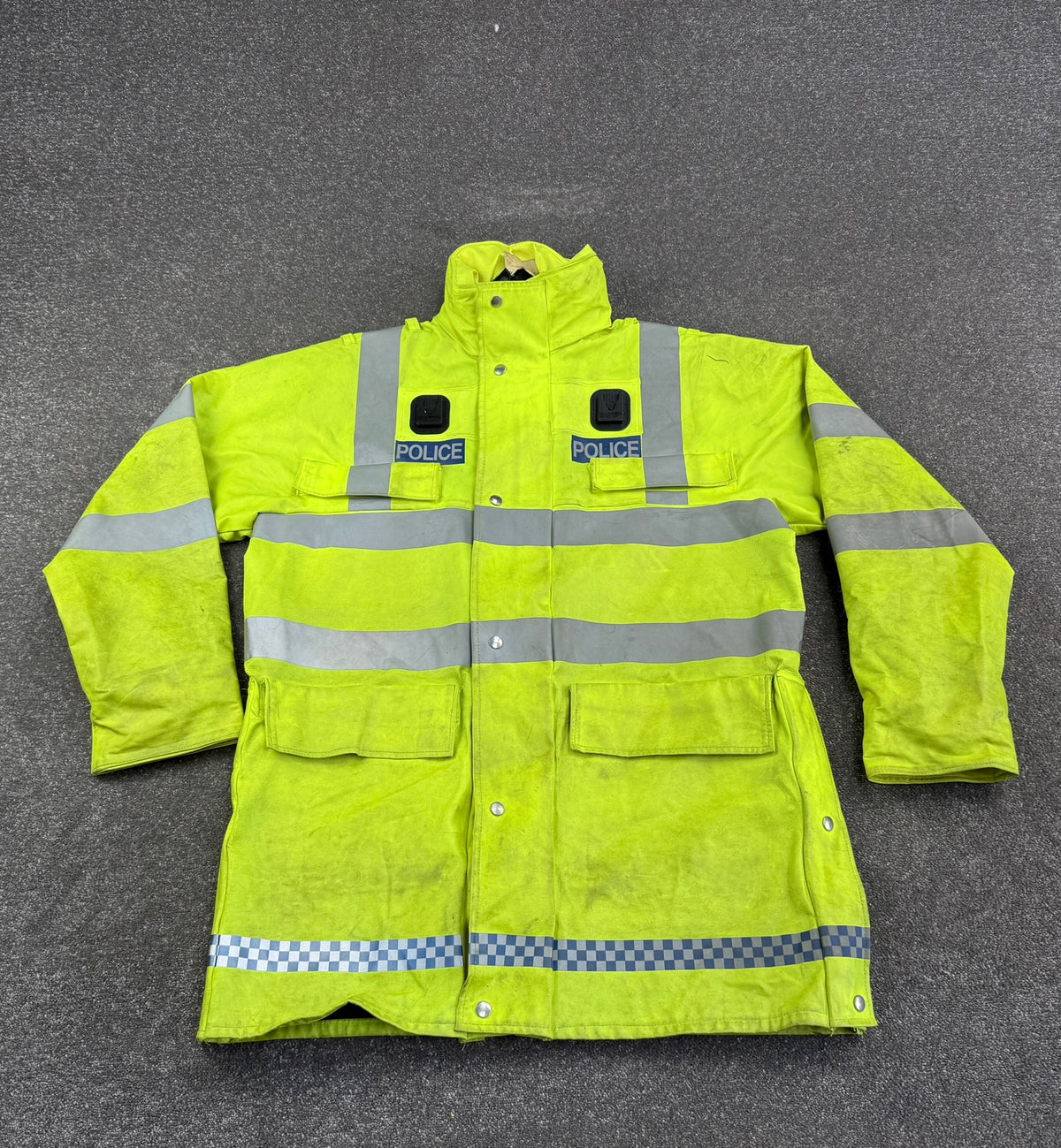 Ex Police Hi Vis Waterproof Jacket BADGED Collision Investigator - Large Film TV Uniform Display Coat