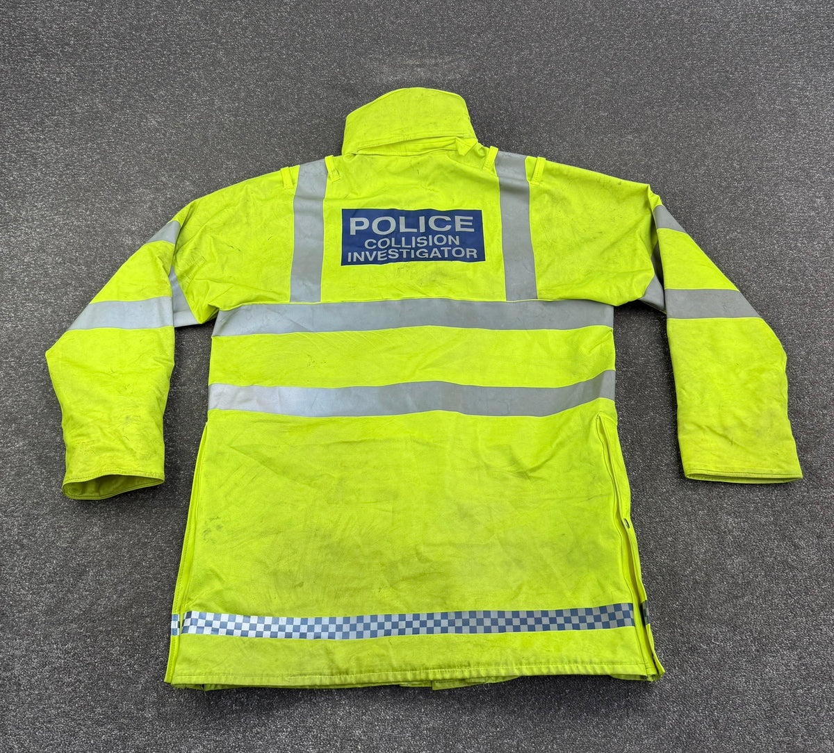 Ex Police Hi Vis Waterproof Jacket BADGED Collision Investigator - Large Film TV Uniform Display Coat