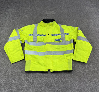 Ex Police Hi-Vis Waterproof Gore-Tex Bomber Jacket Badged LARGE Film TV Display Uniform