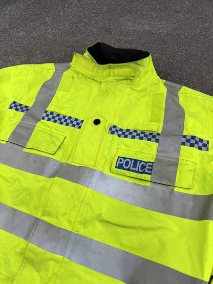 Ex Police Hi-Vis Waterproof Gore-Tex Bomber Jacket Badged LARGE Film TV Display Uniform