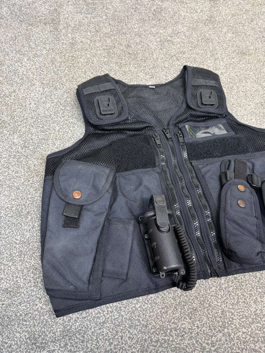 Ex Police Black Arktis Tactical Vest Utility Equipment Vest Security Patrol Airsoft - MEDIUM