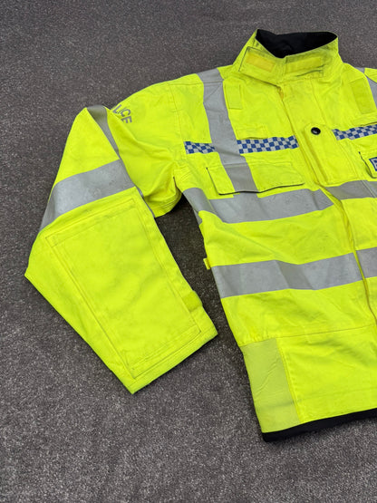 Ex Police Hi-Vis Waterproof Gore-Tex Bomber Jacket Badged LARGE Film TV Display Uniform