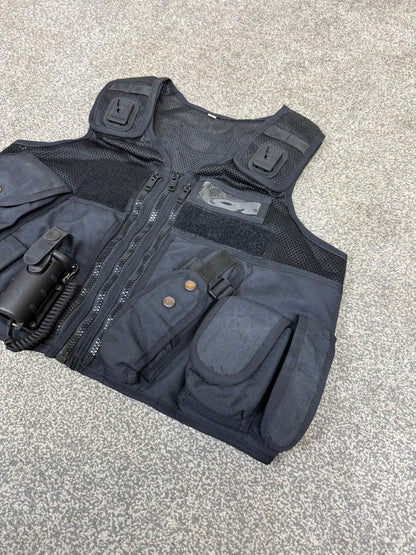 Ex Police Black Arktis Tactical Vest Utility Equipment Vest Security Patrol Airsoft - MEDIUM