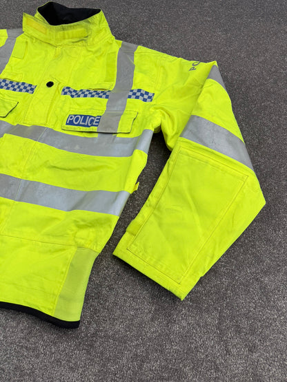 Ex Police Hi-Vis Waterproof Gore-Tex Bomber Jacket Badged LARGE Film TV Display Uniform