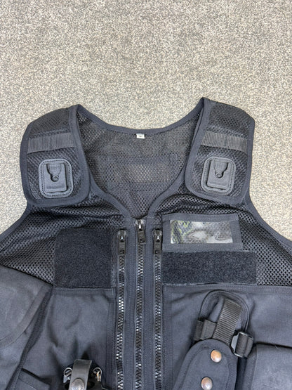 Ex Police Black Arktis Tactical Vest Utility Equipment Vest Security Patrol Airsoft - MEDIUM
