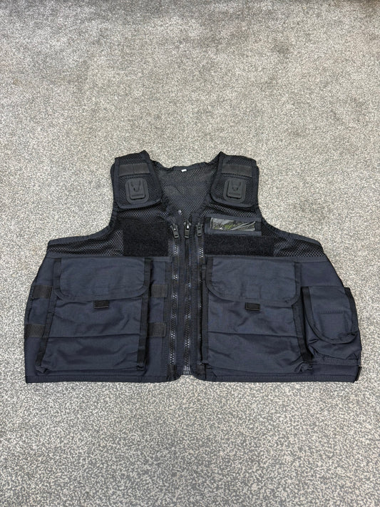Ex Police Black Arktis Utility Patrol Vest & Pouches Dog Handler Security Airsoft - X Small