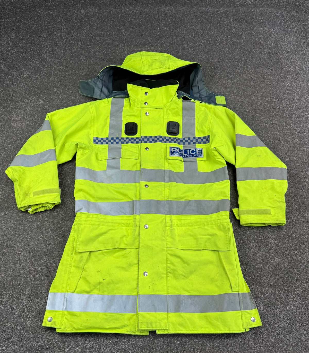 Ex Police Hi-Vis Waterproof Jacket Coat PCSO Badged X SMALL Film TV Display Uniform Anorak
