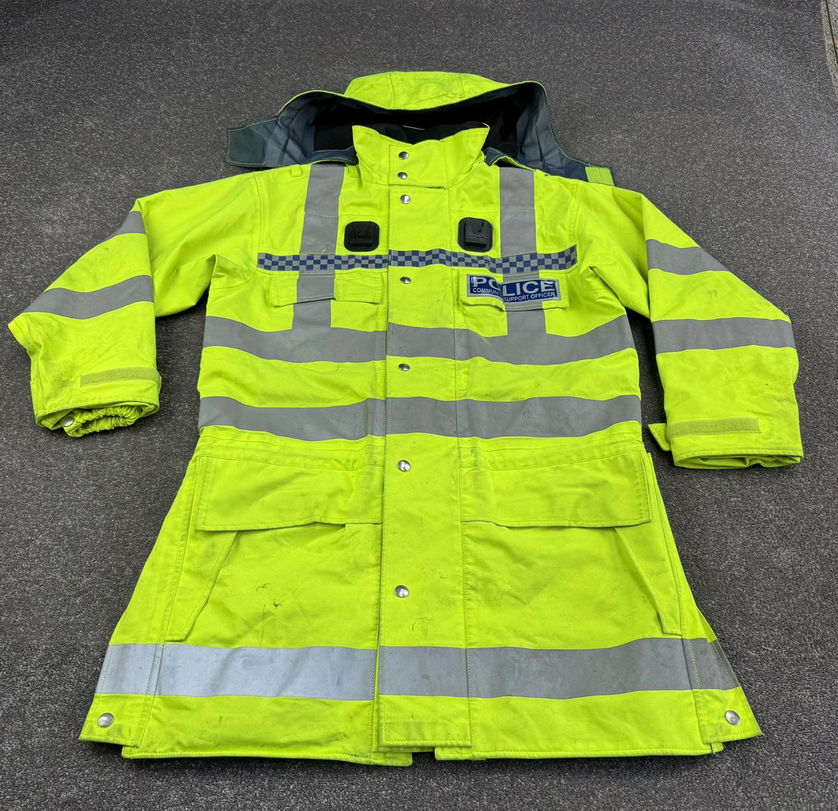 Ex Police Hi-Vis Waterproof Jacket Coat PCSO Badged X SMALL Film TV Display Uniform Anorak