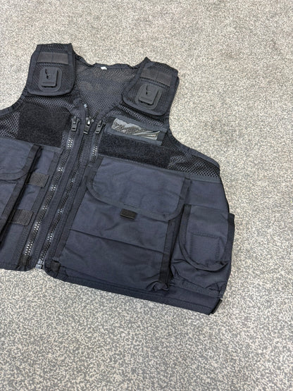 Ex Police Black Arktis Utility Patrol Vest & Pouches Dog Handler Security Airsoft - X Small