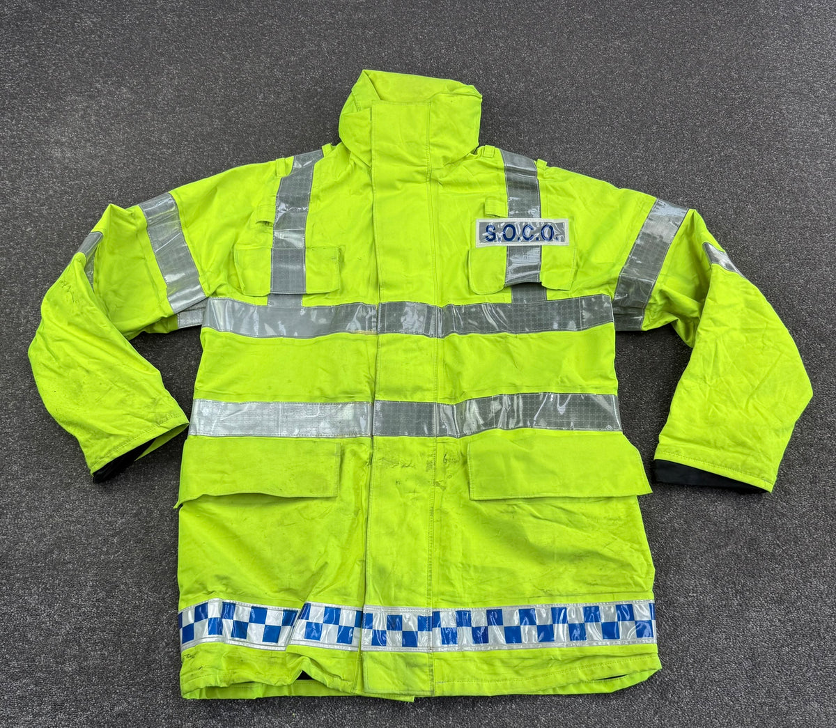 Ex Police SOCO Hi Vis Waterproof Jacket Coat MEDIUM Scenes Of Crime Film TV Display
