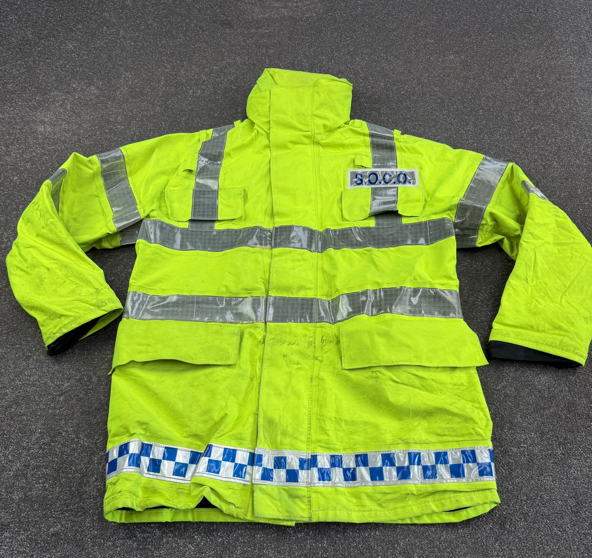 Ex Police SOCO Hi Vis Waterproof Jacket Coat MEDIUM Scenes Of Crime Film TV Display