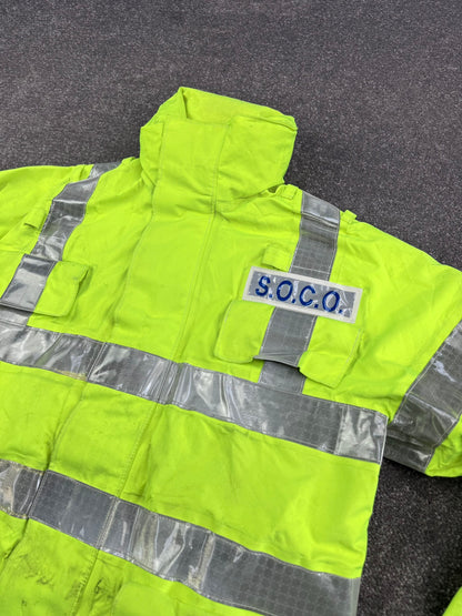 Ex Police SOCO Hi Vis Waterproof Jacket Coat MEDIUM Scenes Of Crime Film TV Display