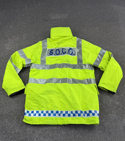 Ex Police SOCO Hi Vis Waterproof Jacket Coat MEDIUM Scenes Of Crime Film TV Display