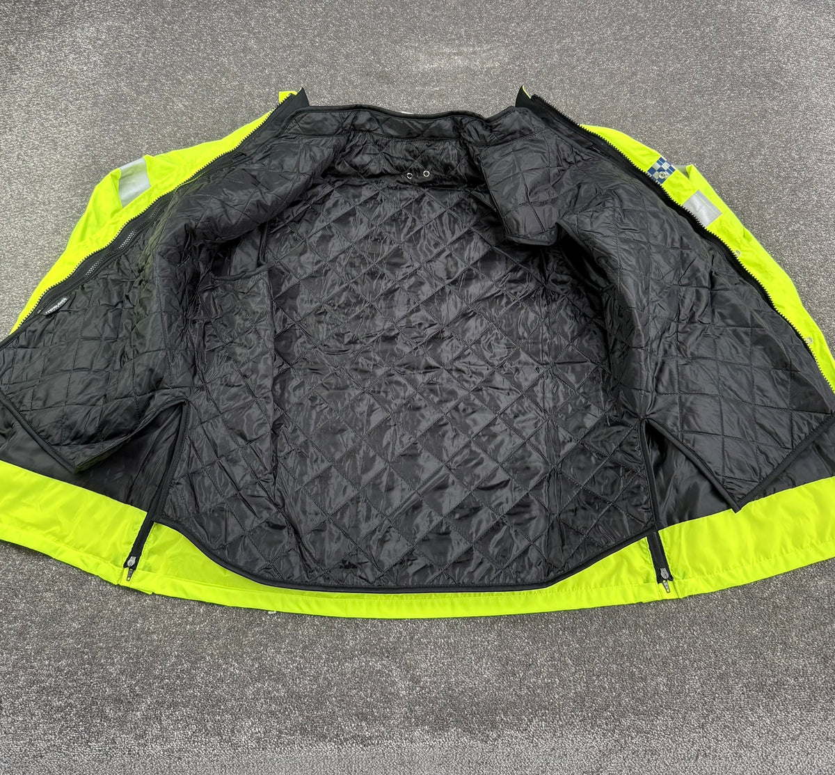 Ex Police Hi Vis Waterproof Jacket With Quilted Liner BADGED - Film TV Uniform Display Coat