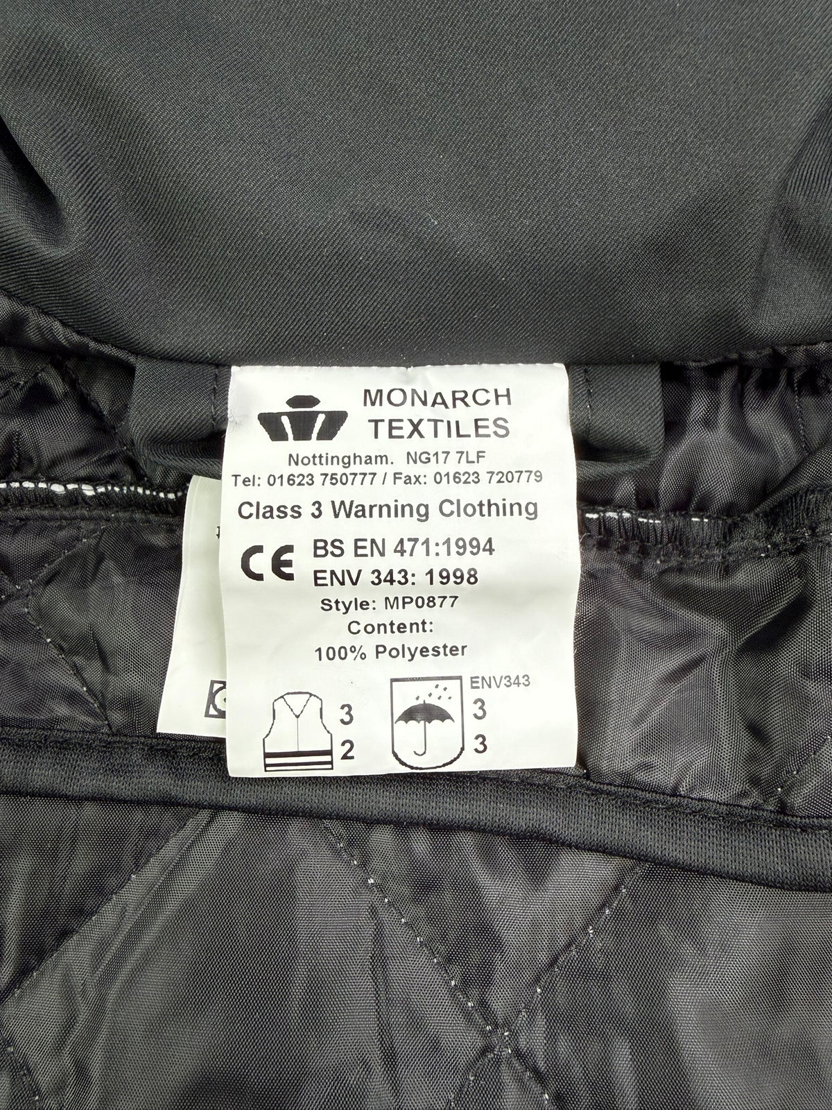 Ex Police Hi Vis Waterproof Jacket With Quilted Liner BADGED - Film TV Uniform Display Coat