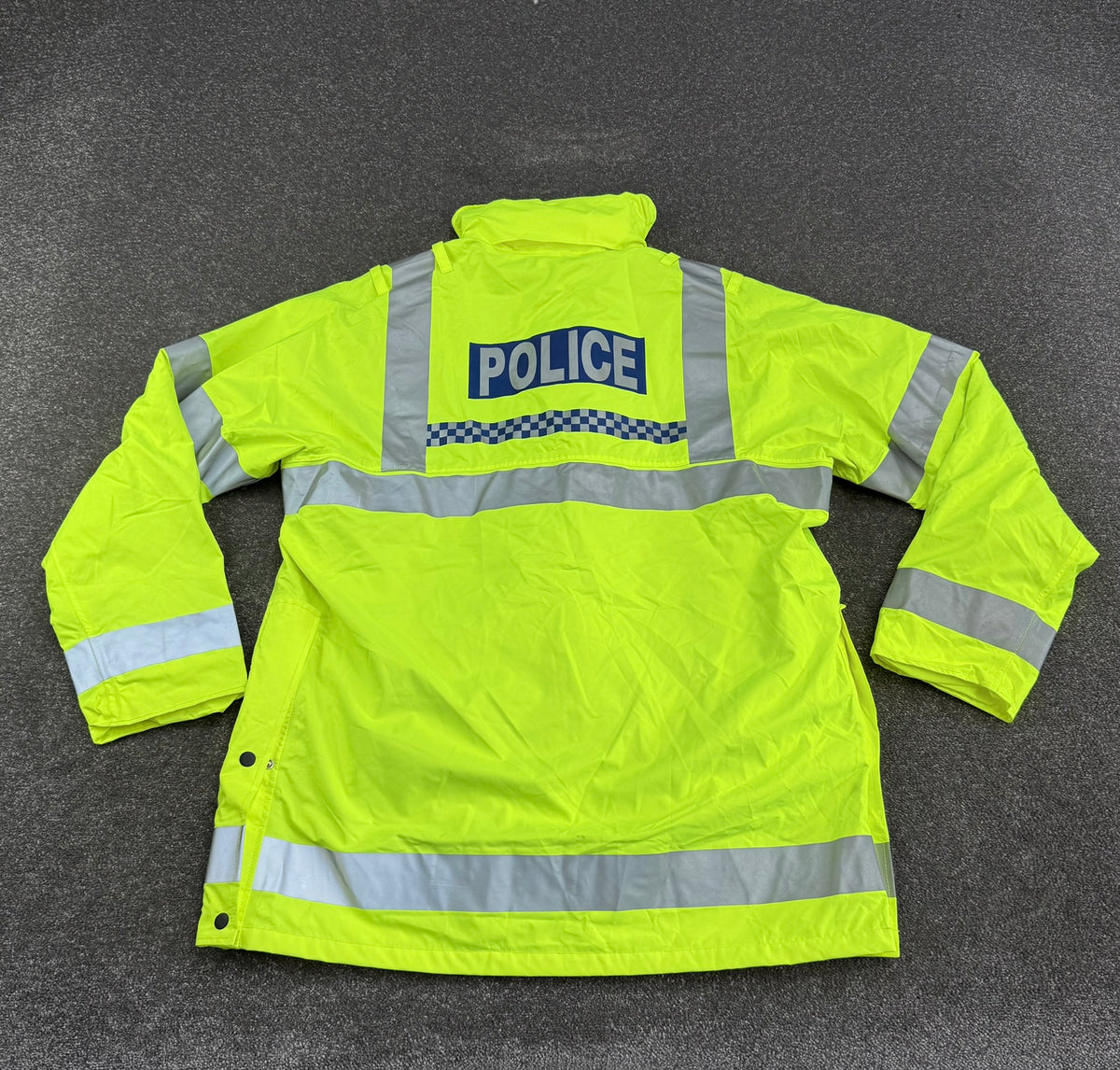 Ex Police Hi Vis Waterproof Jacket With Quilted Liner BADGED - Film TV Uniform Display Coat