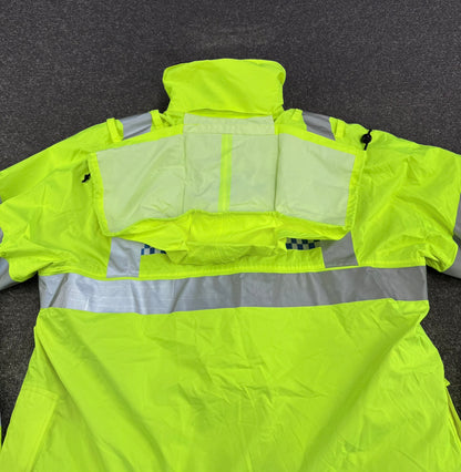 Ex Police Hi Vis Waterproof Jacket With Quilted Liner BADGED - Film TV Uniform Display Coat