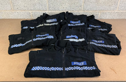 Ex Police Pallet Job Lot Bundle Grade B - Jackets Vests Hats Riot Guards Helmets Boots Fleeces & More!