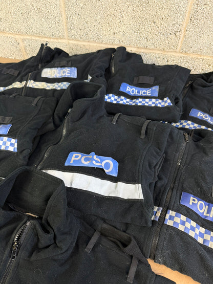 Ex Police Pallet Job Lot Bundle Grade B - Jackets Vests Hats Riot Guards Helmets Boots Fleeces & More!