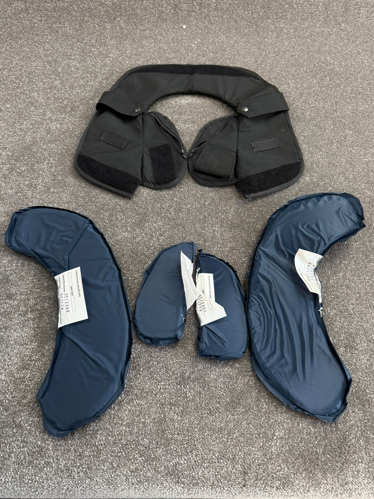 Ex Police Ballistic Collar Body Armour With Filler Anti Stab & Ballistic HG2 / KR2 / SP2