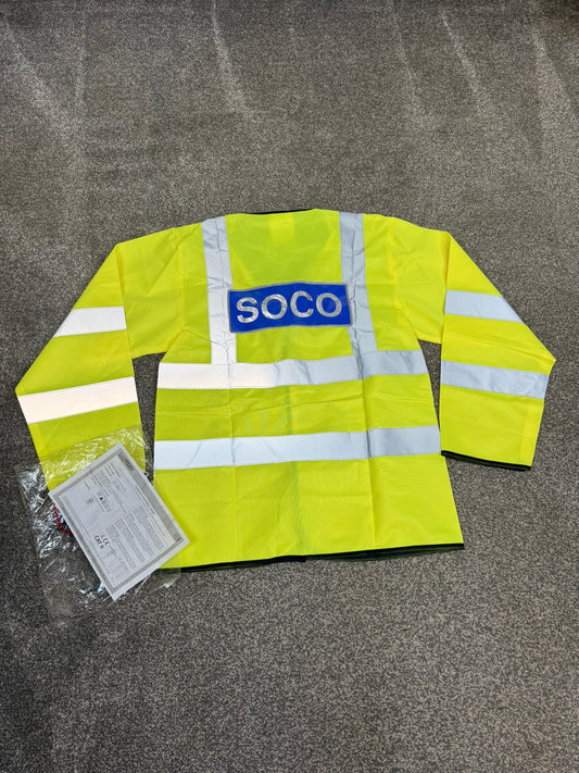 Ex Police SOCO Scenes Of Crime Officer Lightweight Hi-Vis Vest Collector Display TV Film Uniform