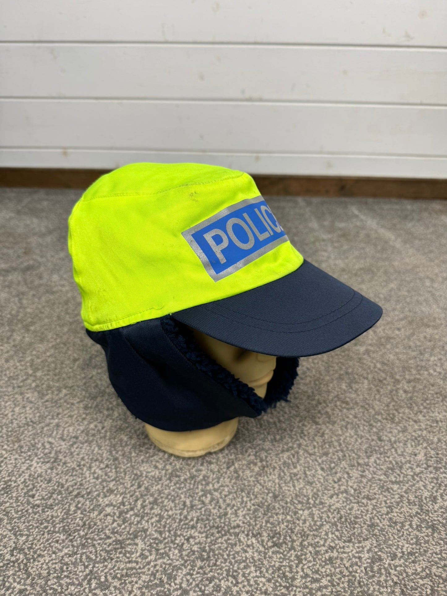 Ex Police Hi Vis Trapper Hat Collector Display Film TV Uniform Prop