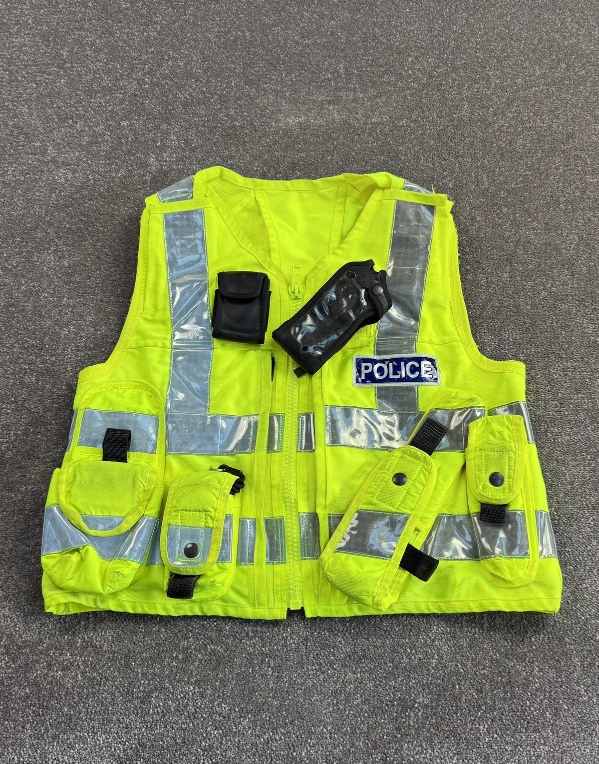 Ex Police Hi Vis Utility Tac Vest & Pouches BADGED Model 774 - Medium Film TV Uniform Display