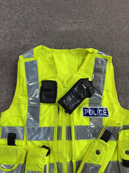 Ex Police Hi Vis Utility Tac Vest & Pouches BADGED Model 774 - Medium Film TV Uniform Display