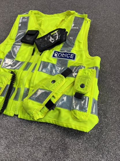 Ex Police Hi Vis Utility Tac Vest & Pouches BADGED Model 774 - Medium Film TV Uniform Display