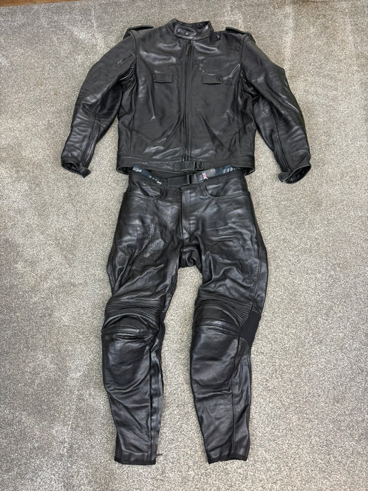 Ex Police Hideout Motorcycle Leathers 2 Piece Jacket & Trousers Motorbike Biker Suit