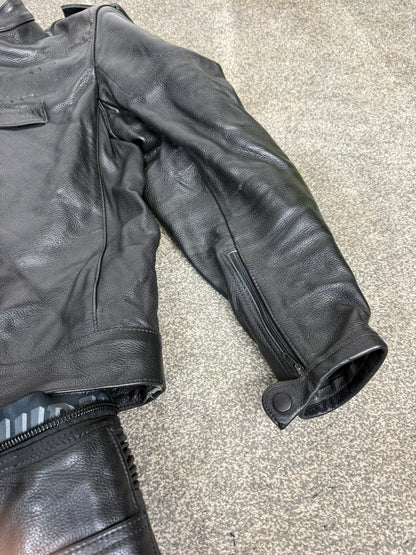 Ex Police Hideout Motorcycle Leathers 2 Piece Jacket & Trousers Motorbike Biker Suit
