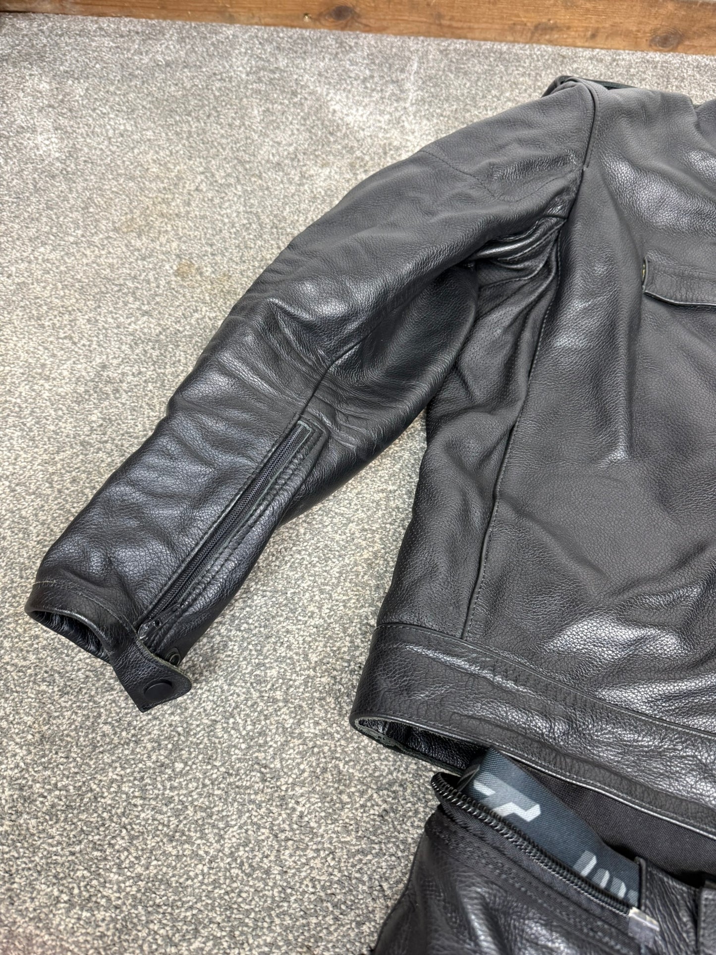 Ex Police Hideout Motorcycle Leathers 2 Piece Jacket & Trousers Motorbike Biker Suit