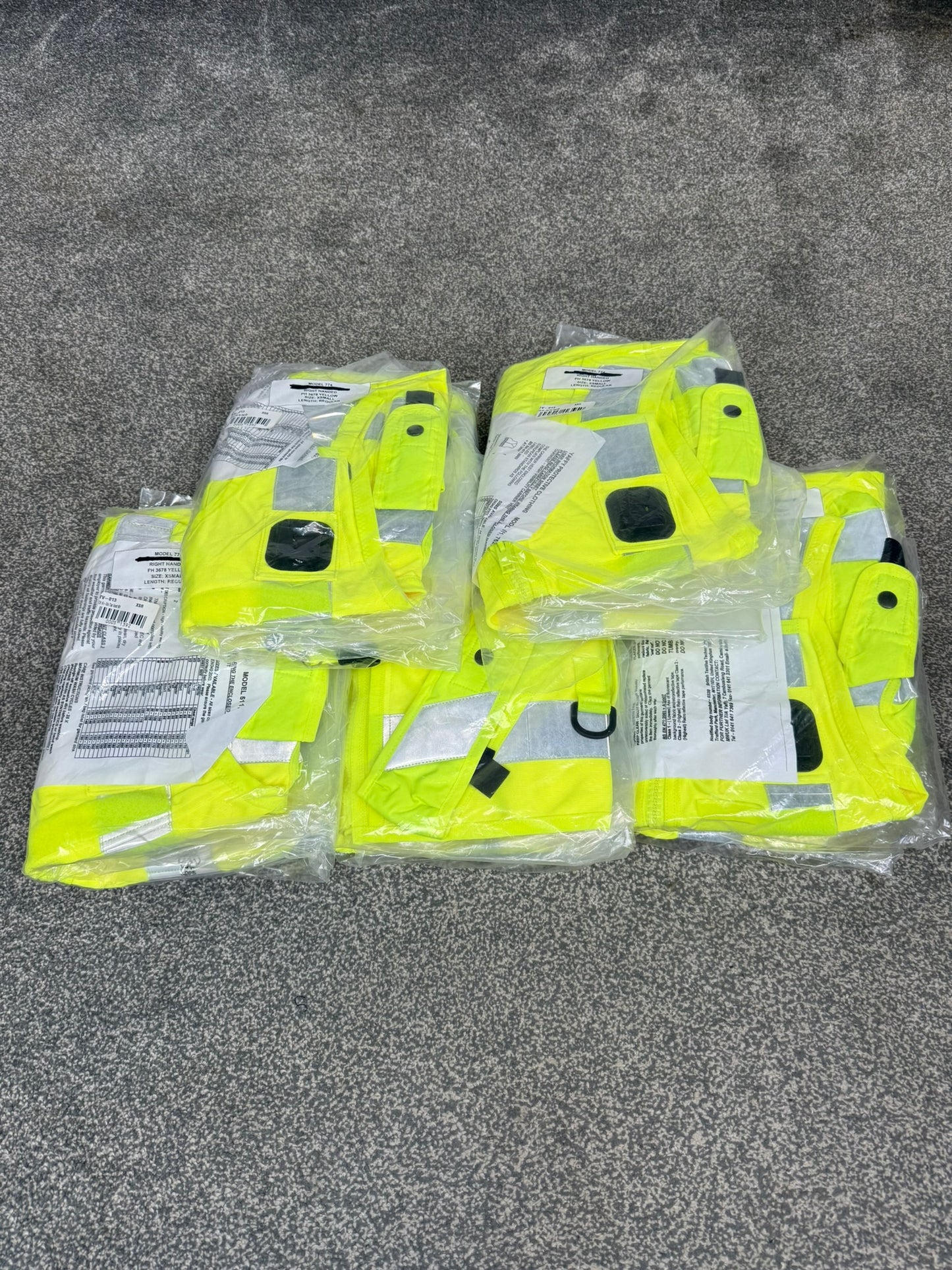 5x Ex Police Hi Vis Utility Tac Vest JOB LOT Model 774 Patrol SIA Security - X SMALL