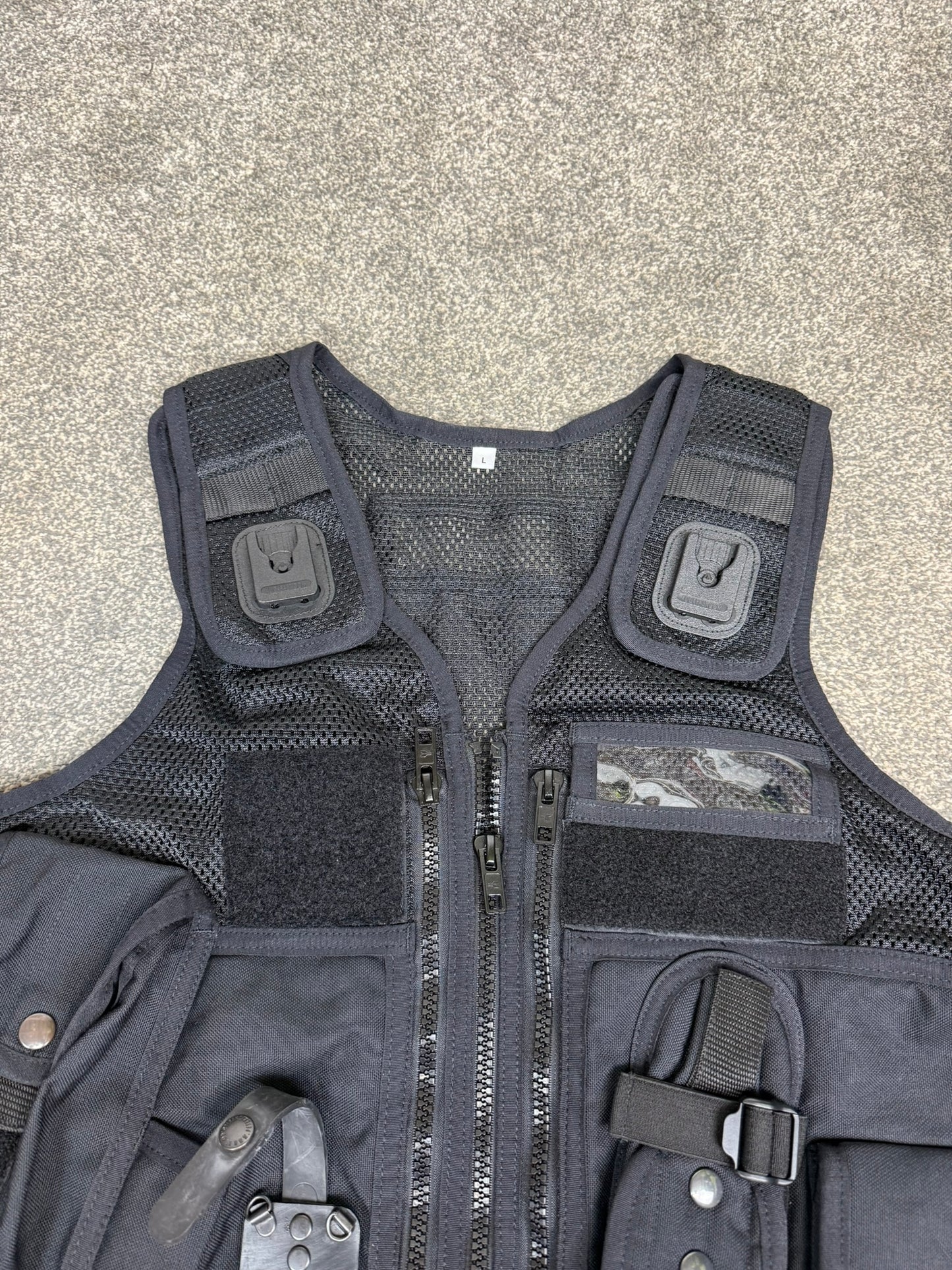 Ex Police Black Arktis Vest Tac Utility Patrol vest Security Airsoft Marshall - LARGE