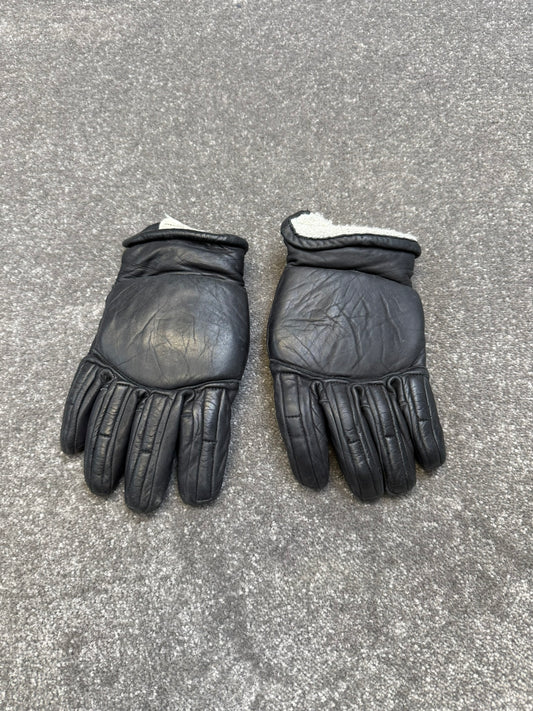 Ex Police Riot PSU Leather Gloves Padded Lined Size 8 Security Winter Patrol