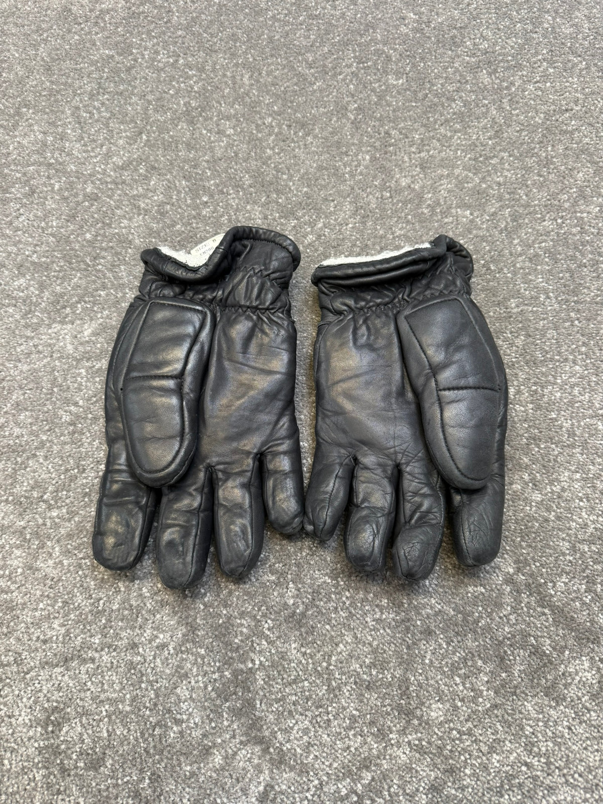 Ex Police Riot PSU Leather Gloves Padded Lined Size 8 Security Winter Patrol