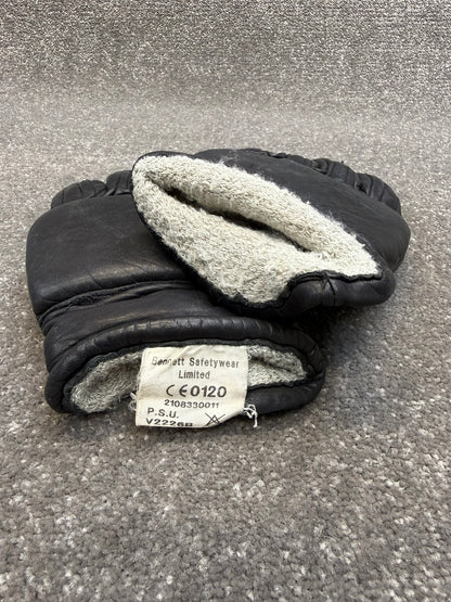 Ex Police Riot PSU Leather Gloves Padded Lined Size 8 Security Winter Patrol