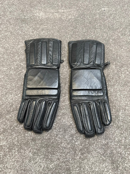 Ex Police Leather Riot Padded Gloves MEDIUM Motorcycle Paintball Airsoft