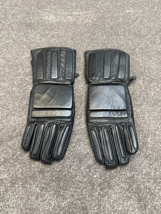 Ex Police Leather Riot Padded Gloves MEDIUM Motorcycle Paintball Airsoft