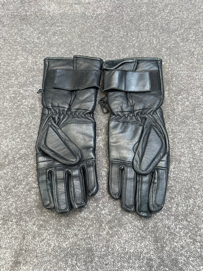 Ex Police Leather Riot Padded Gloves MEDIUM Motorcycle Paintball Airsoft