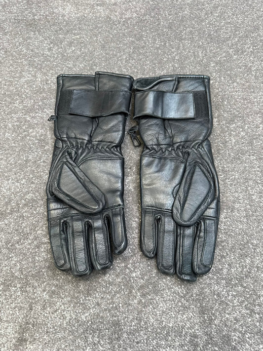 Ex Police Leather Riot Padded Gloves MEDIUM Motorcycle Paintball Airsoft