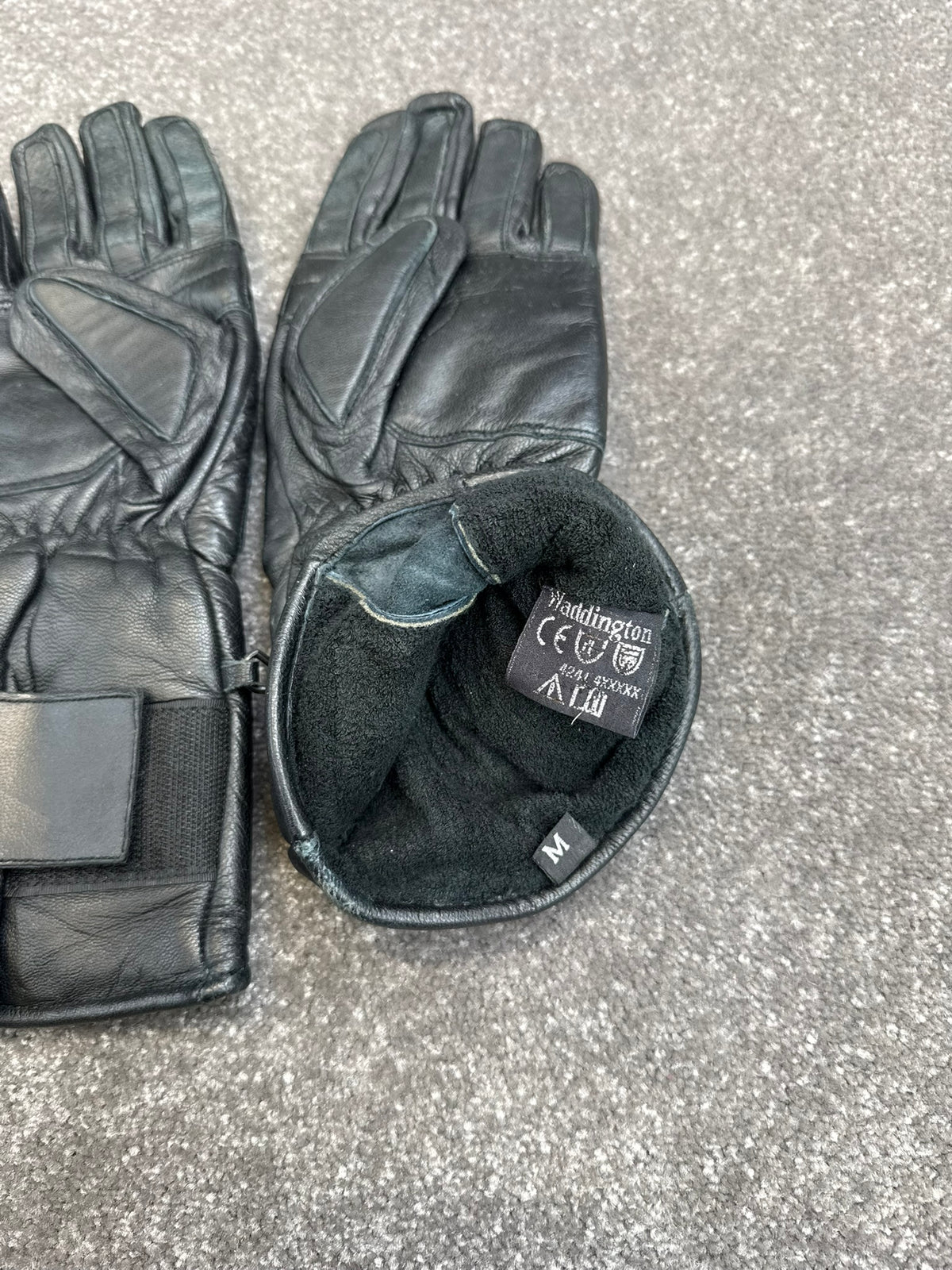 Ex Police Leather Riot Padded Gloves MEDIUM Motorcycle Paintball Airsoft