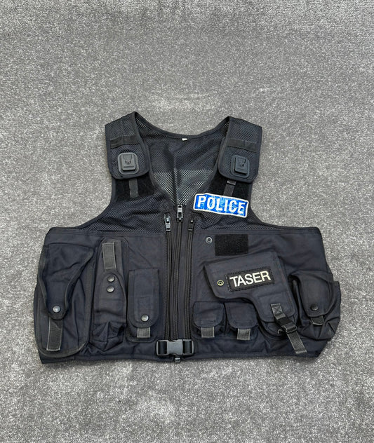 Ex Police Arktis Firearms Taser Black Tactical Utility Vest BADGED - Large Film TV Uniform Display