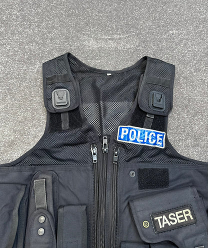 Ex Police Arktis Firearms Taser Black Tactical Utility Vest BADGED - Large Film TV Uniform Display